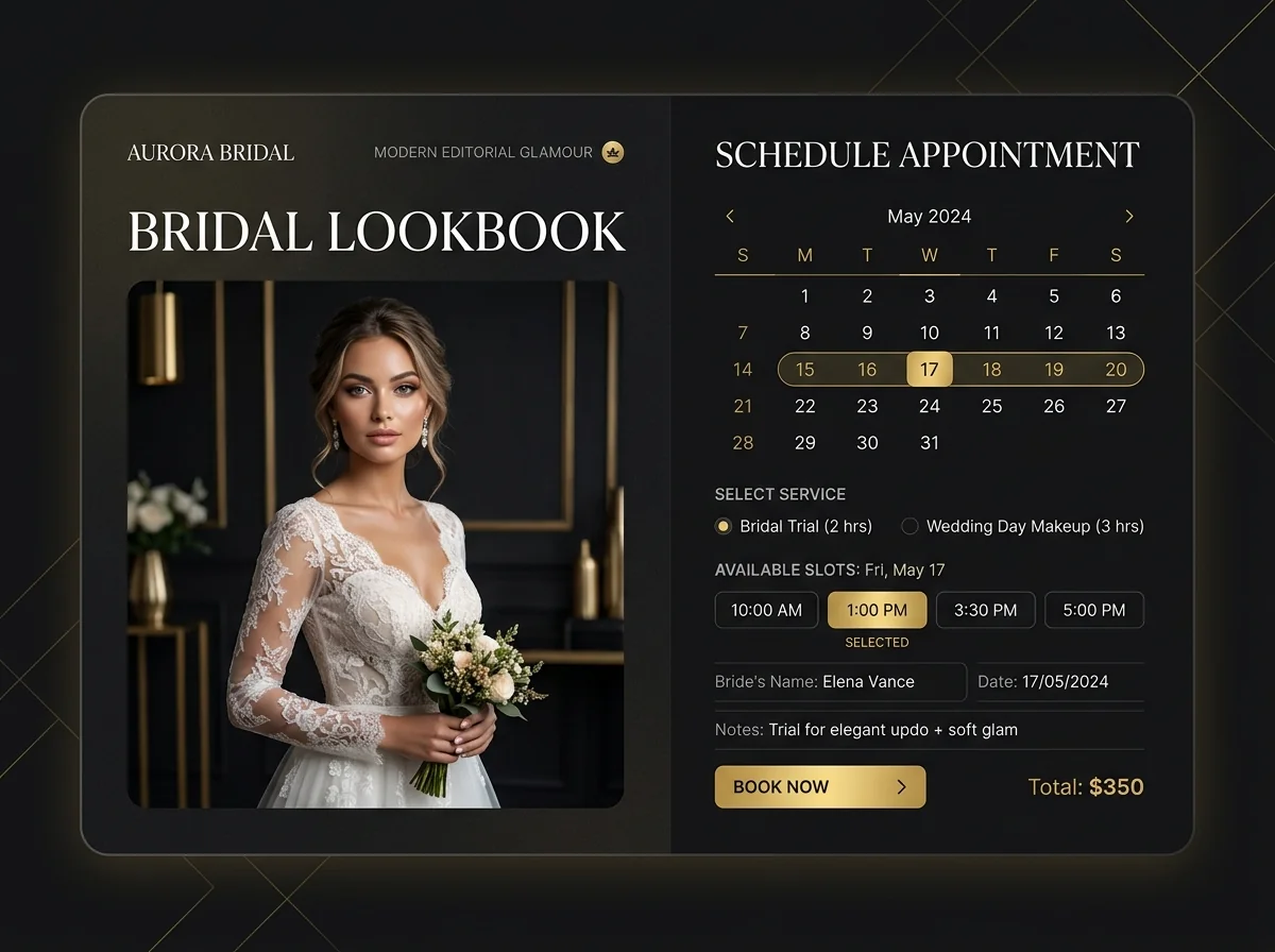 Bridal Lookbook & Appointment Scheduling Interface